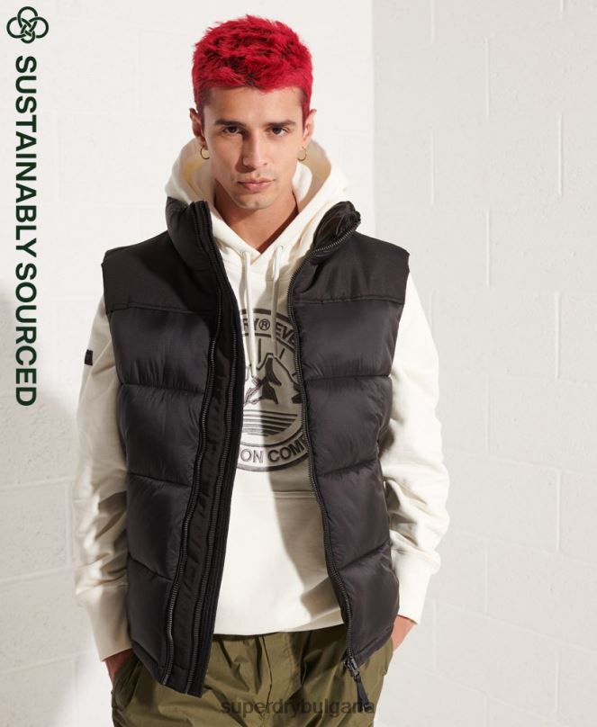 Superdry облекло N00H4572 черен мъже подплатена жилетка