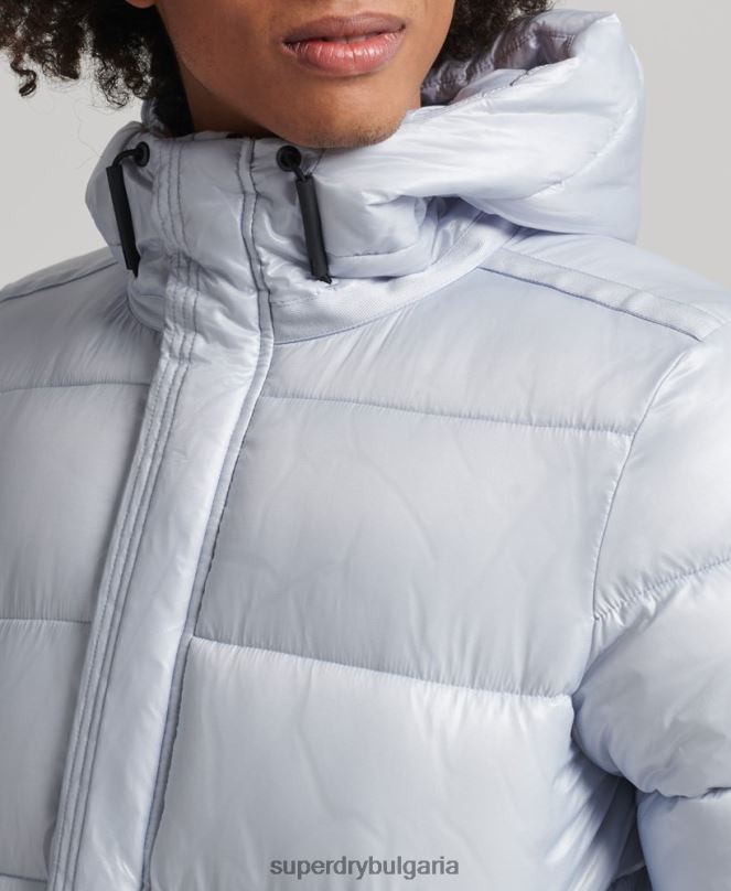 Superdry облекло N00H4579 светло синьо мъже xpd спортно луксозно пухено яке