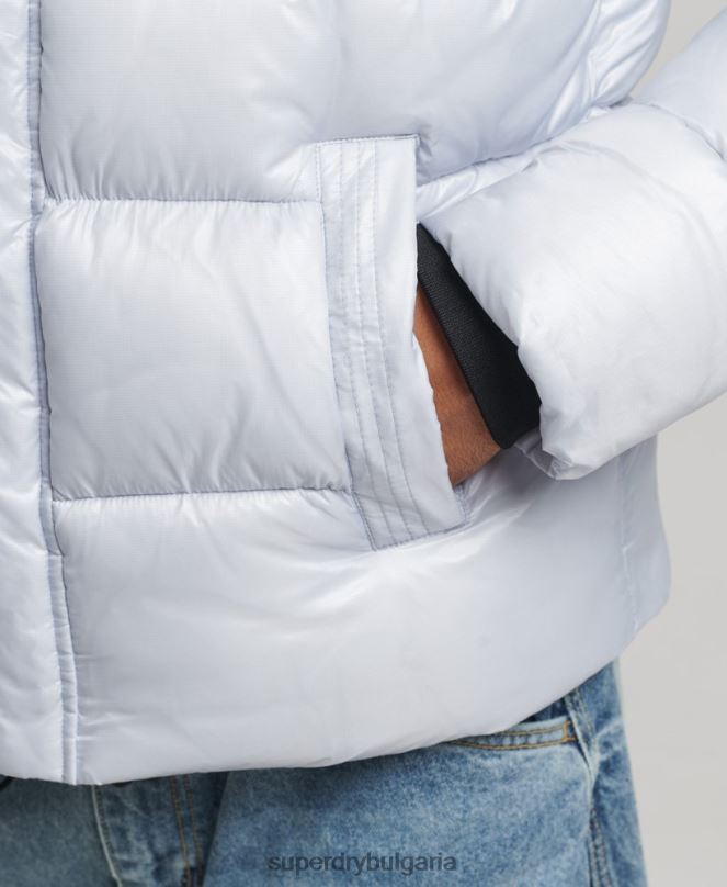 Superdry облекло N00H4579 светло синьо мъже xpd спортно луксозно пухено яке