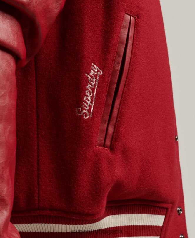 Superdry облекло N00H4582 червен мъже ретро университетско яке