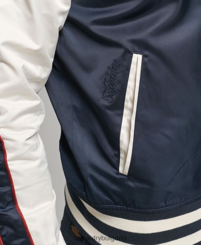 Superdry облекло N00H4585 военноморски флот мъже винтидж бомбър яке sukajan