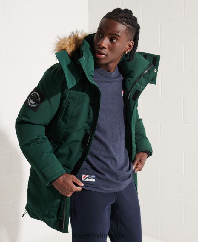 Superdry облекло N00H4588 зелено мъже яке еверест парка