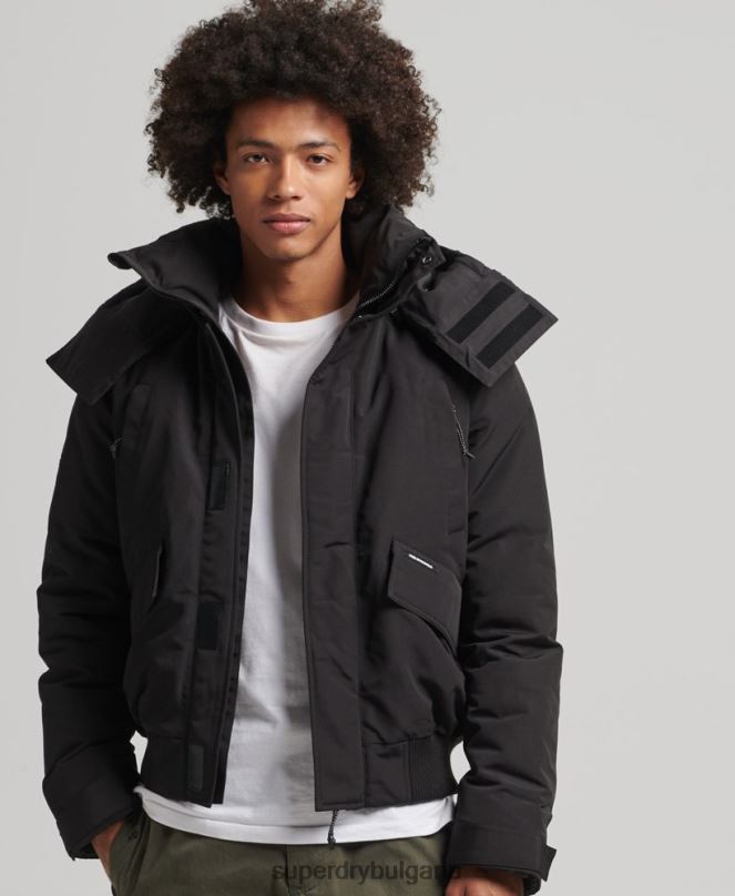 Superdry облекло N00H4591 черен мъже експедиция everest bomber подплатено яке