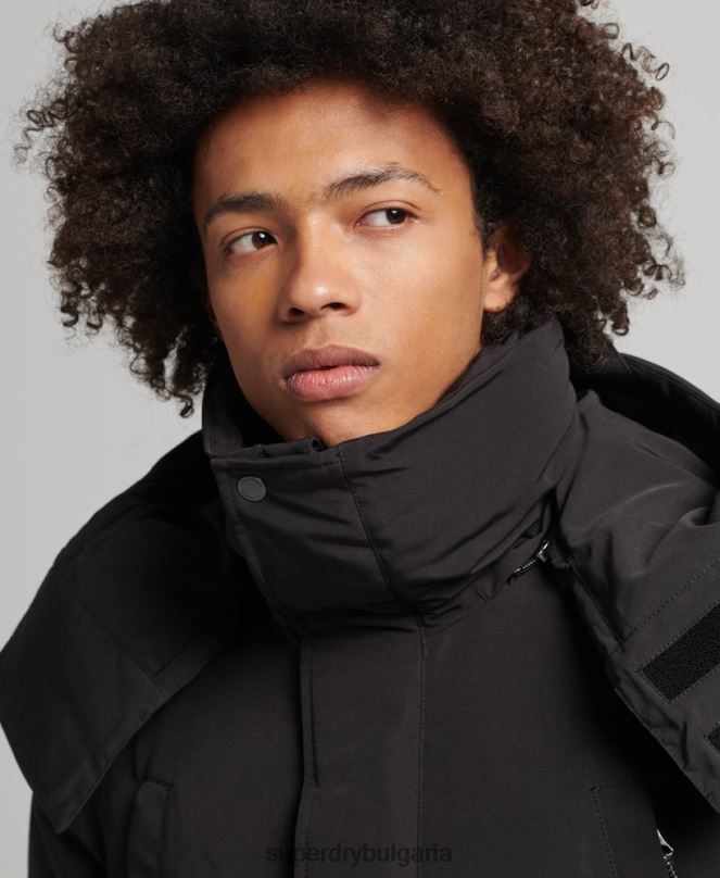 Superdry облекло N00H4591 черен мъже експедиция everest bomber подплатено яке
