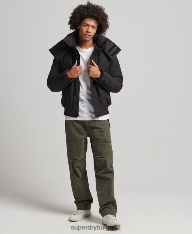 Superdry облекло N00H4591 черен мъже експедиция everest bomber подплатено яке