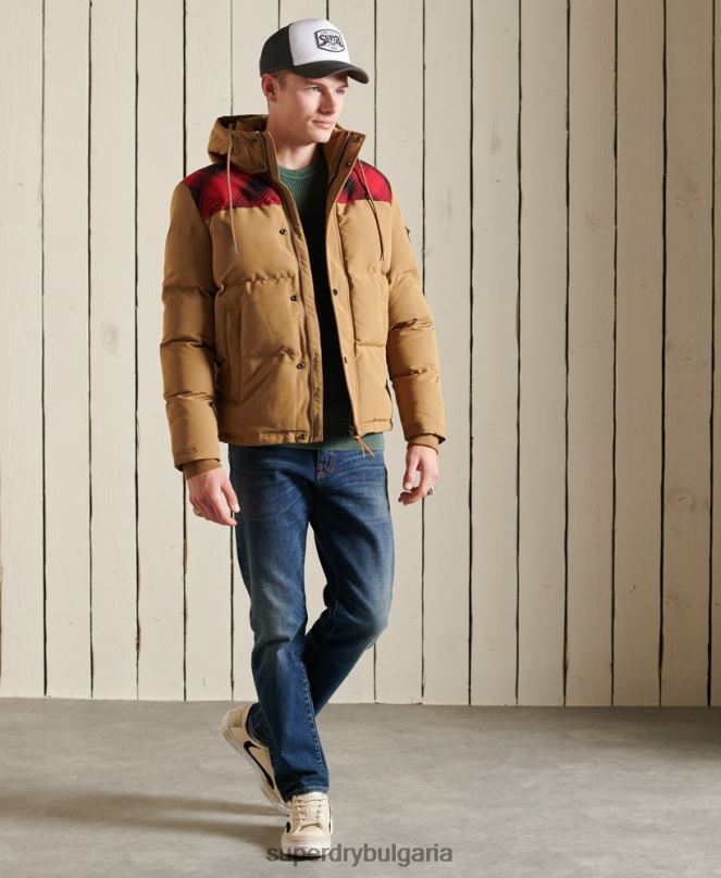 Superdry облекло N00H4592 зелено мъже ватирано яке Еверест