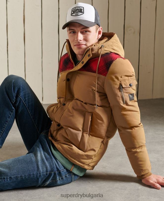 Superdry облекло N00H4592 зелено мъже ватирано яке Еверест
