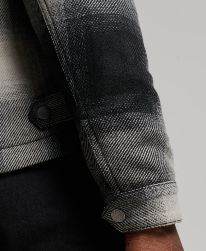 Superdry облекло N00H4594 черен мъже реколта вълнено яке Harrington