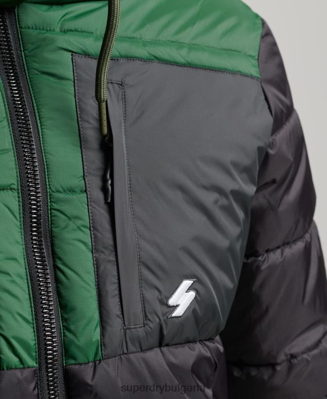 Superdry облекло N00H4597 черен мъже спортно яке с пуфър color block