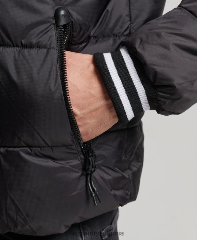 Superdry облекло N00H4597 черен мъже спортно яке с пуфър color block