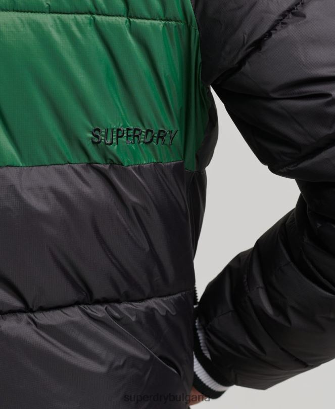 Superdry облекло N00H4597 черен мъже спортно яке с пуфър color block