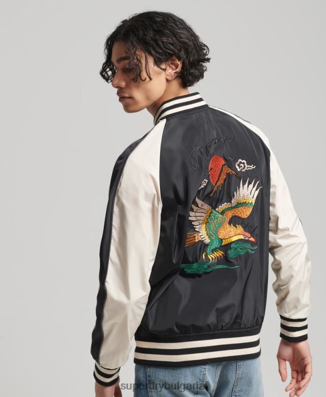 Superdry облекло N00H4599 черен мъже винтидж сукаджан яке