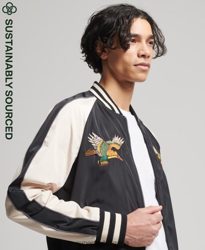 Superdry облекло N00H4599 черен мъже винтидж сукаджан яке