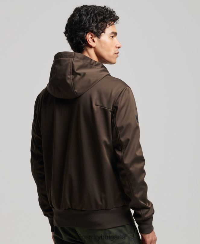 Superdry облекло N00H4600 кафяво мъже технологично спортно яке от софт шел