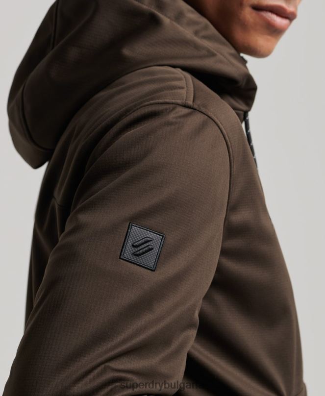 Superdry облекло N00H4600 кафяво мъже технологично спортно яке от софт шел