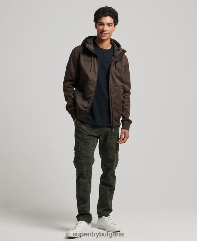 Superdry облекло N00H4600 кафяво мъже технологично спортно яке от софт шел