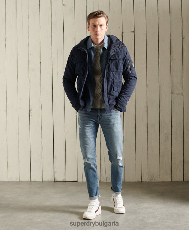 Superdry облекло N00H4603 военноморски флот мъже класическо яке за новобранец