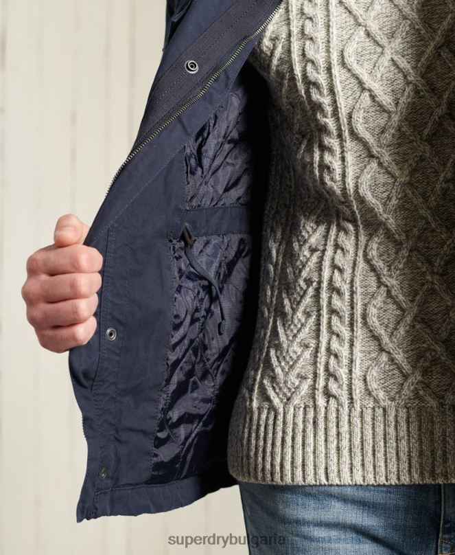 Superdry облекло N00H4603 военноморски флот мъже класическо яке за новобранец