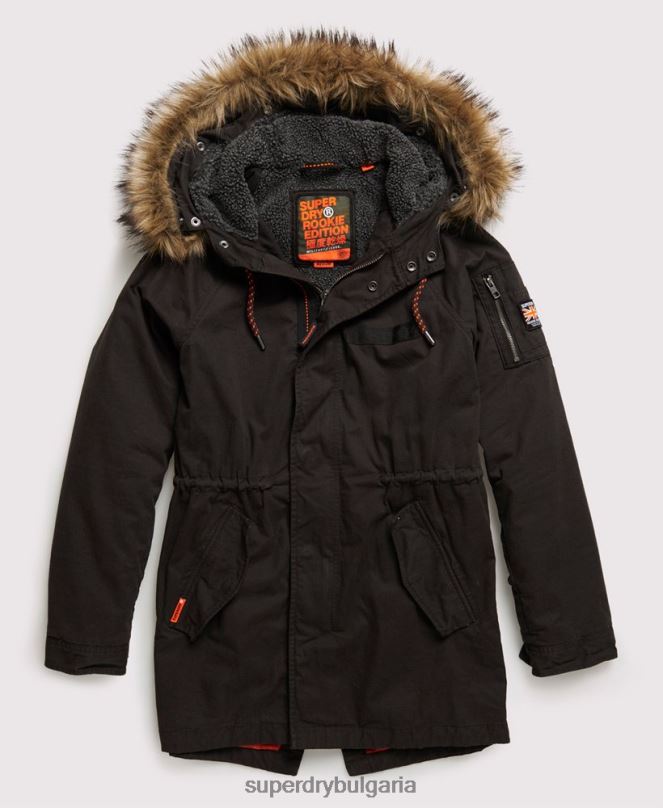Superdry облекло N00H4605 черен мъже планинско авиаторско яке за новобранец