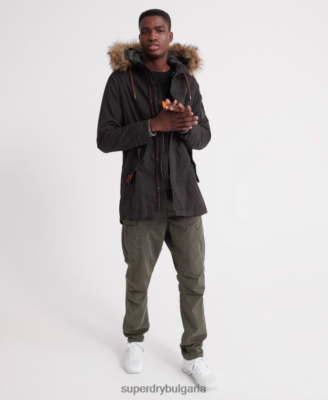 Superdry облекло N00H4605 черен мъже планинско авиаторско яке за новобранец