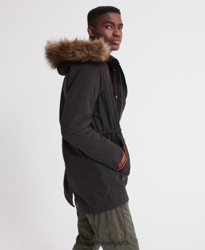 Superdry облекло N00H4605 черен мъже планинско авиаторско яке за новобранец