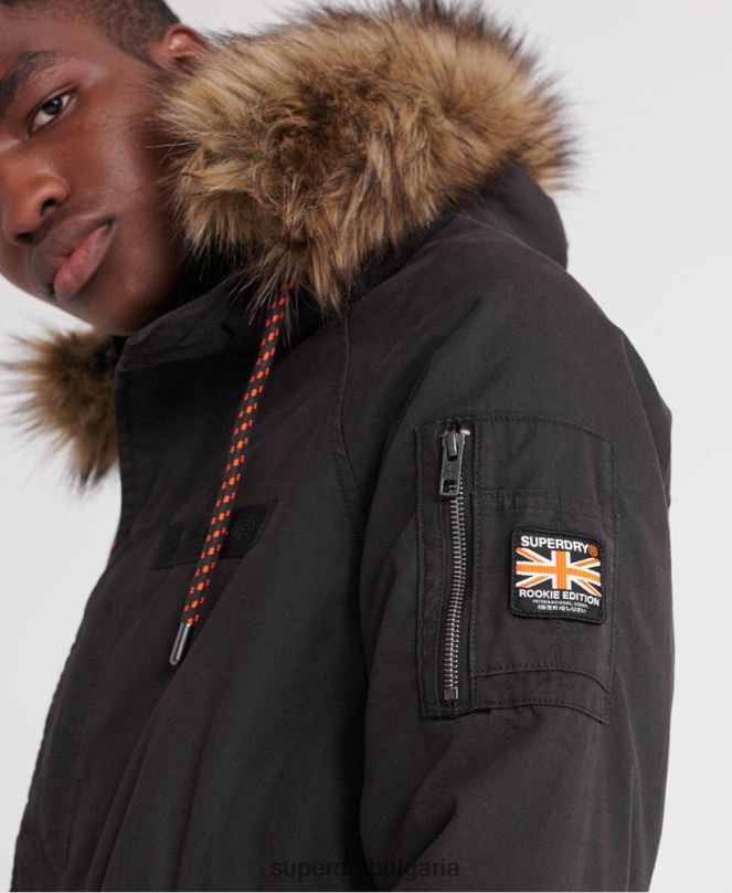 Superdry облекло N00H4605 черен мъже планинско авиаторско яке за новобранец