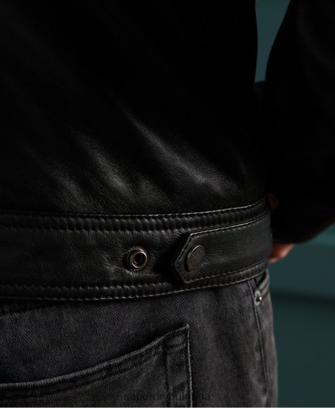 Superdry облекло N00H4608 черен мъже светло кожено яке curtis