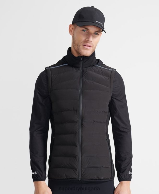 Superdry облекло N00H4609 черен мъже стартирайте адаптивна жилетка