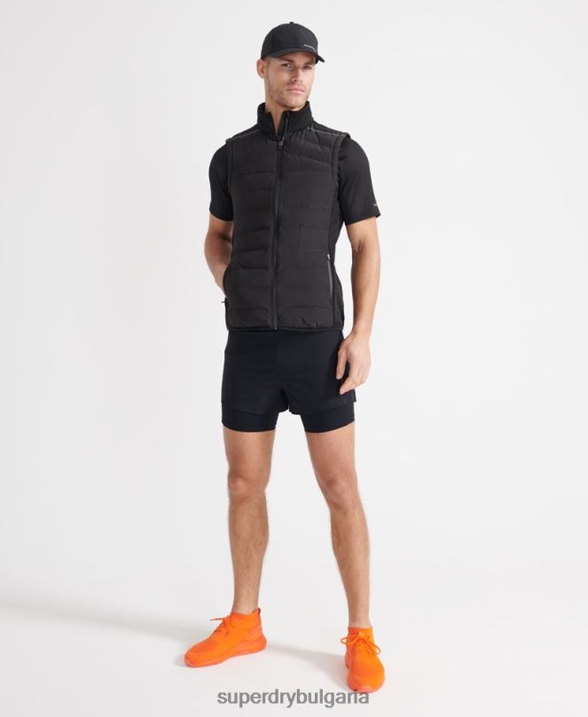 Superdry облекло N00H4609 черен мъже стартирайте адаптивна жилетка