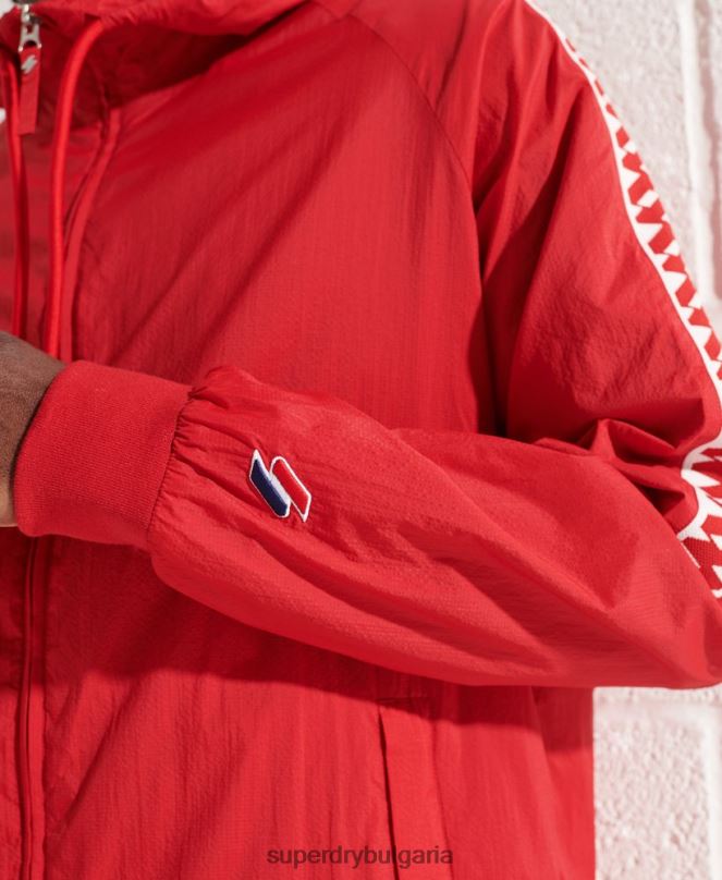 Superdry облекло N00H4610 червен мъже пистово яке с качулка sd-windrunner