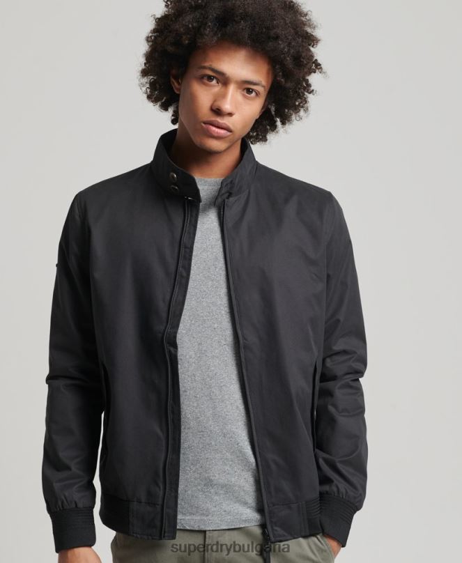 Superdry облекло N00H4611 черен мъже емблематично яке Харингтън