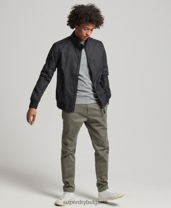 Superdry облекло N00H4611 черен мъже емблематично яке Харингтън