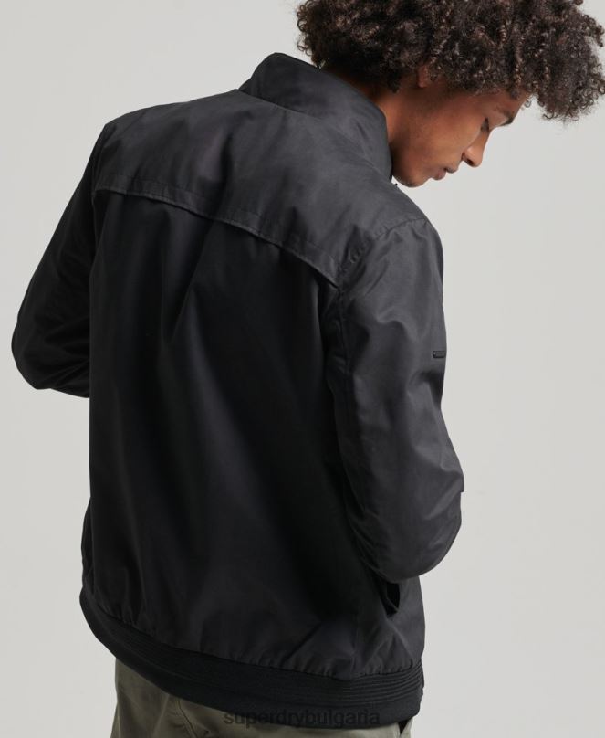 Superdry облекло N00H4611 черен мъже емблематично яке Харингтън