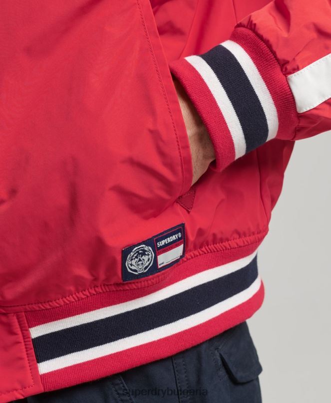 Superdry облекло N00H4612 червен мъже луксозно университетско бомбър яке