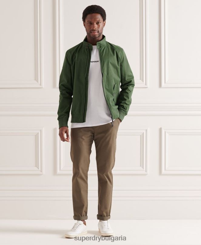 Superdry облекло N00H4614 зелено мъже емблематично яке Харингтън
