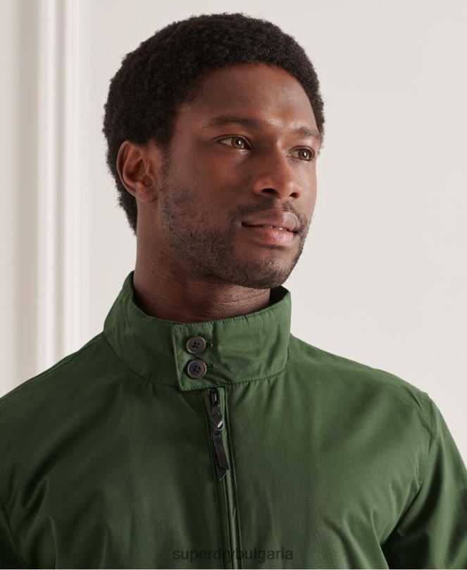 Superdry облекло N00H4614 зелено мъже емблематично яке Харингтън