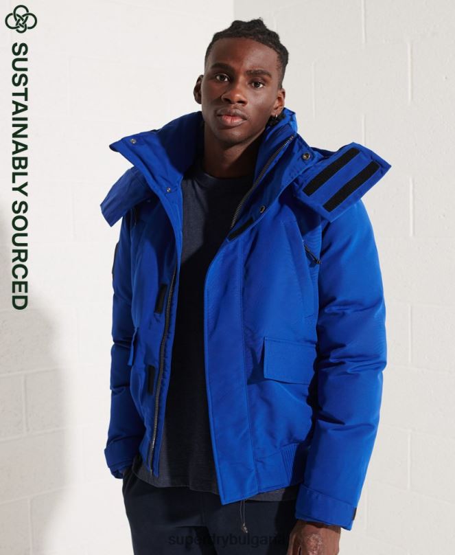 Superdry облекло N00H4615 син мъже бомбър яке Everest