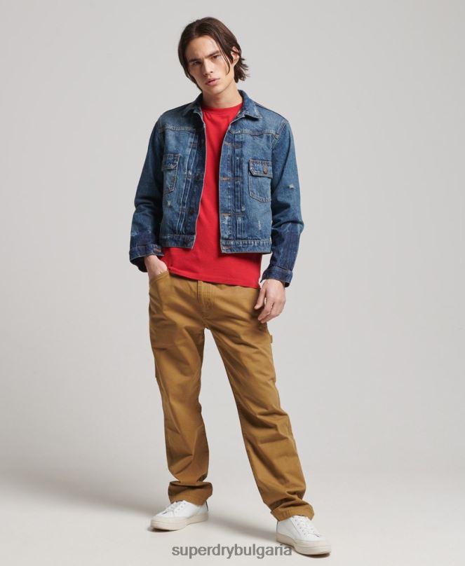 Superdry облекло N00H4617 тъмно синьо мъже ретро яке за работник, шофьор на камион