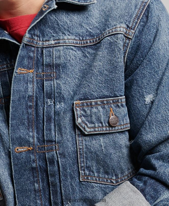 Superdry облекло N00H4617 тъмно синьо мъже ретро яке за работник, шофьор на камион