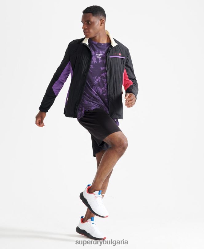 Superdry облекло N00H4620 черен мъже тъкано яке с влак