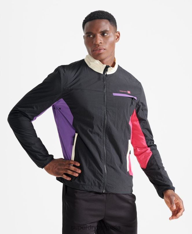 Superdry облекло N00H4620 черен мъже тъкано яке с влак