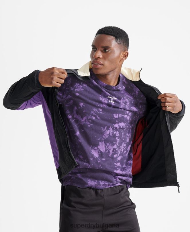 Superdry облекло N00H4620 черен мъже тъкано яке с влак
