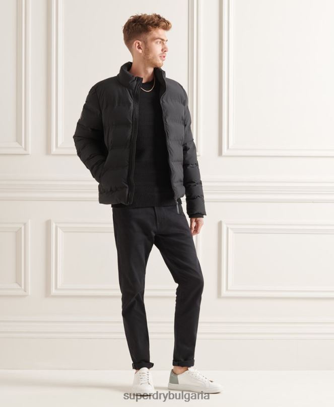 Superdry облекло N00H4622 черен мъже върховно радарно ватирано яке