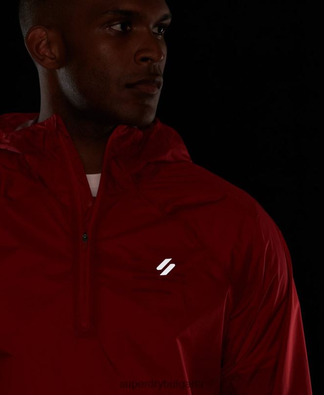 Superdry облекло N00H4623 червен мъже run леко водоустойчиво яке