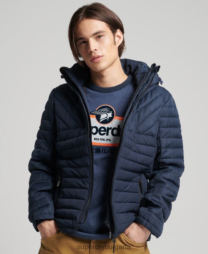 Superdry облекло N00H4625 военноморски флот мъже туид микс fuji яке
