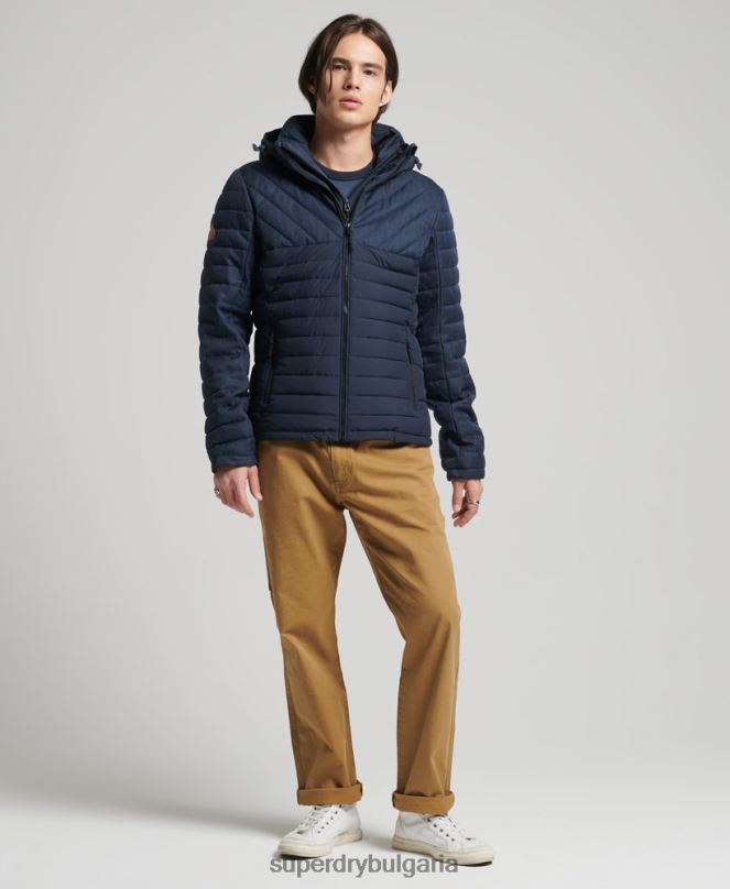 Superdry облекло N00H4625 военноморски флот мъже туид микс fuji яке