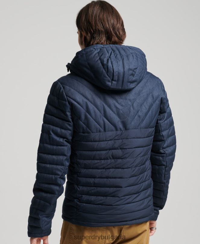 Superdry облекло N00H4625 военноморски флот мъже туид микс fuji яке