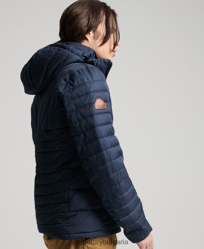 Superdry облекло N00H4625 военноморски флот мъже туид микс fuji яке