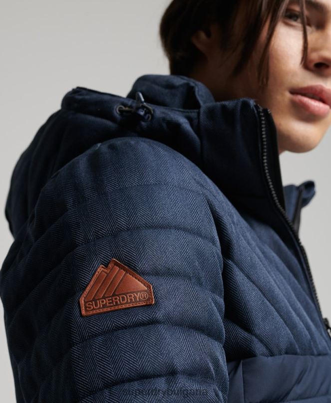 Superdry облекло N00H4625 военноморски флот мъже туид микс fuji яке