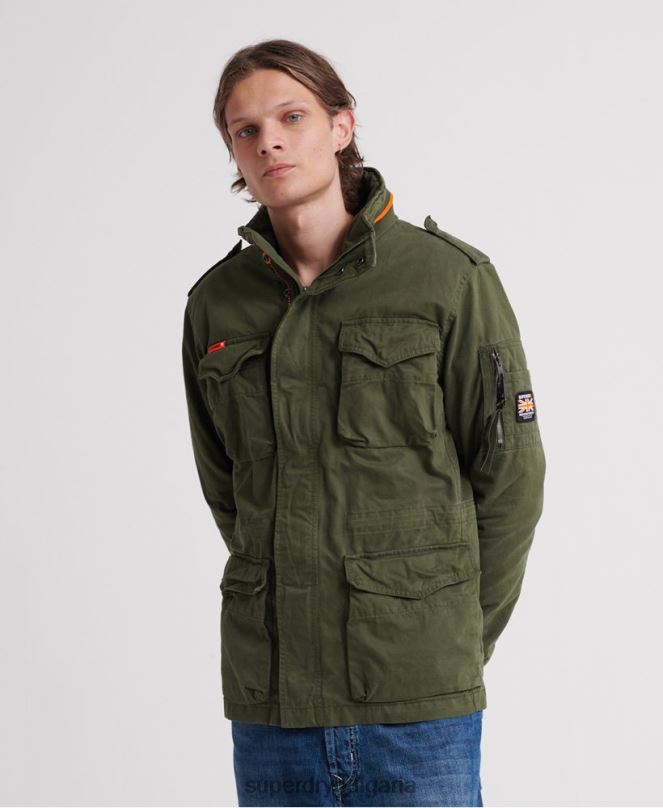 Superdry облекло N00H4626 зелено мъже класическо новобранско яке с джоб